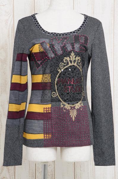 2013未使用品 PIANURA/センソユニコ 異素材プルオーバー qr045