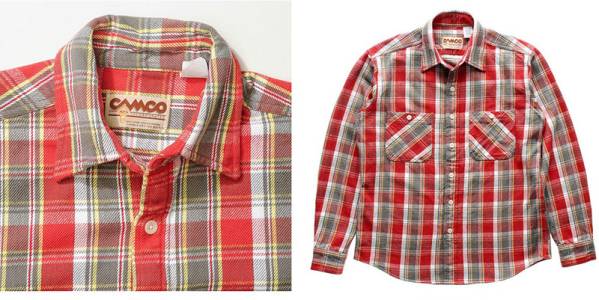 格安CAMCOダブルフェイスフランネルシャツRED/GRAY Sサイズ Q&U
