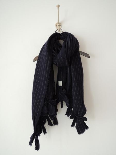 ローカリ― LOCALLY*ピンストライプ柄ウールリボンストール*0216