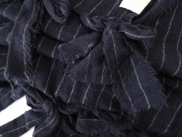 ローカリ― LOCALLY*ピンストライプ柄ウールリボンストール*0216