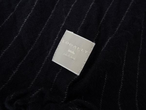 ローカリ― LOCALLY*ピンストライプ柄ウールリボンストール*0216