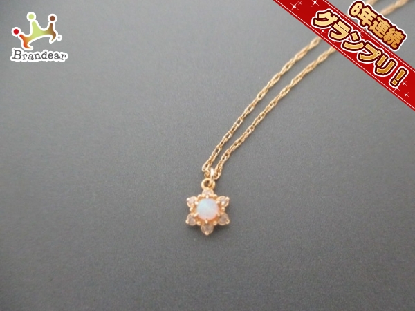 アガット ネックレス 新品同様 K10YG×オパール×ダイヤモンド agete