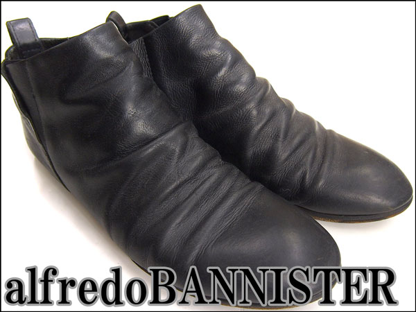 美品 アルフレッドバニスター レザーショートブーツ41黒★S7020