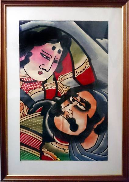 ★橋本禎造画伯★肉筆凧絵★額装