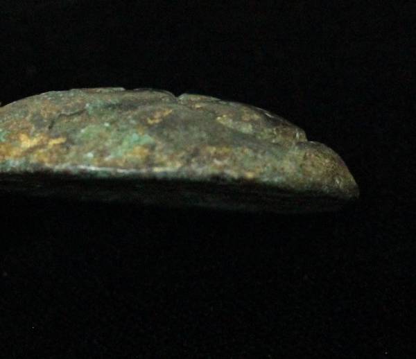 中国 戦国時代 楚 君字幣 塗金特大型 古銭 穴銭