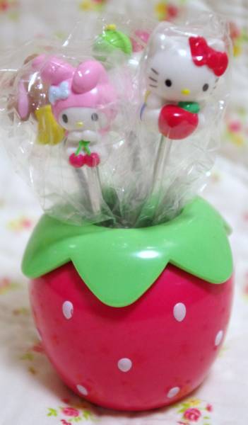 レア☆サンリオポイント景品 フルーツピック いちご(ハローキティ