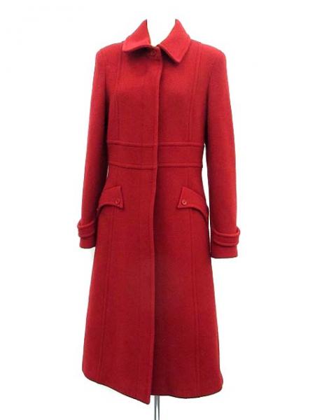 1円～ マックスマーラ ステンカラー コート ロング 赤 44
