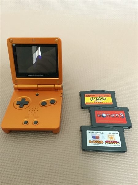 【未確認】GBA　ゲームボーイアドバンスSP　本体ソフト3本付き