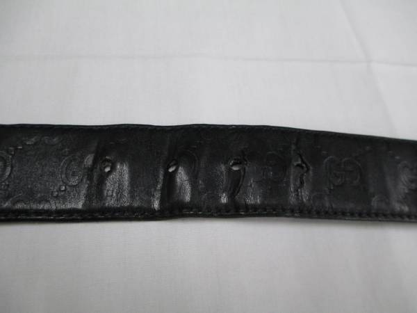 GUCCI グッチ メンズベルト シマ黒 中古本物