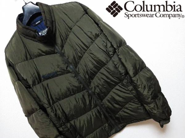 514☆コロンビアXCO ダウンジャケット カーキー×ネイビー 羽毛