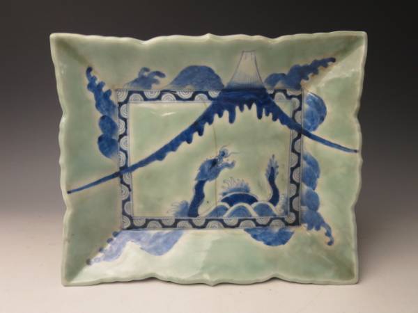 古伊万里 染付 江戸後期 | iichi 日々の暮らしを 中皿 捻り文様
