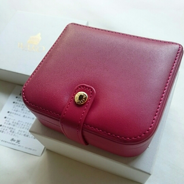 銀座和光 WAKO アクセサリーボックス ジュエリーケース 赤革製品