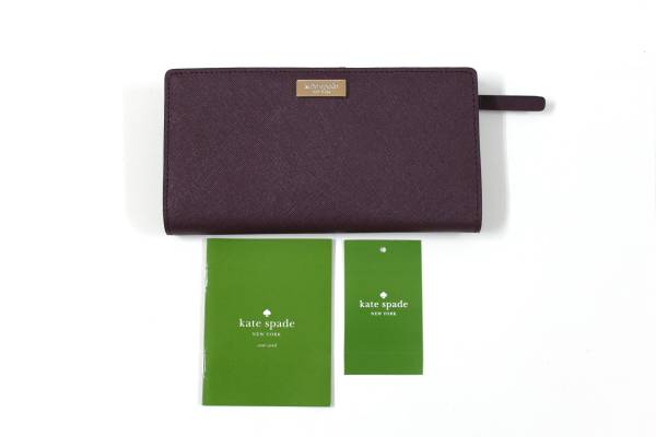 【新品】ワイン色サフィアーノレザー ケイトスペード 長財布/s28