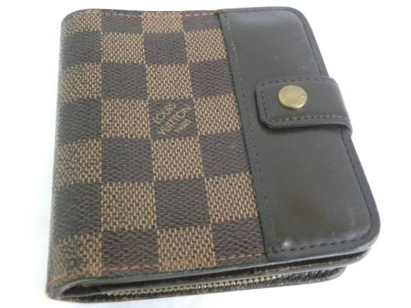 1円～ヴィトン ダミエ コンパクトジップ N61668 二つ折り財布 ⑥