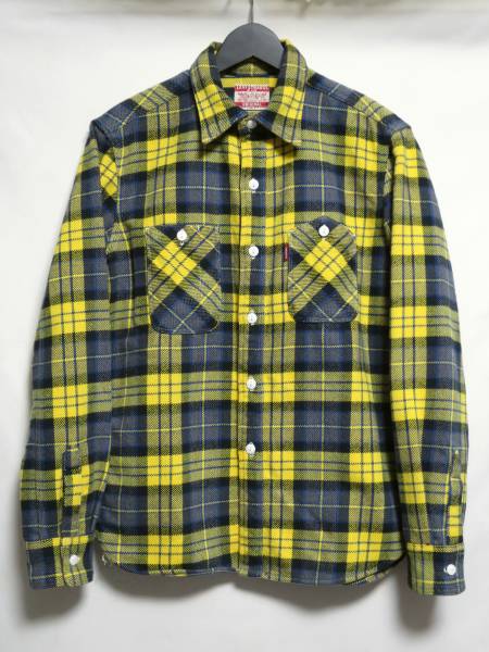 キムタク着!リーバイス チェック柄 ヘビーネルシャツ 黄 M 美品