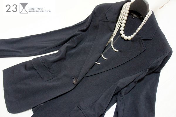 美品23区☆大きいサイズ44☆コットンテーラードジャケット