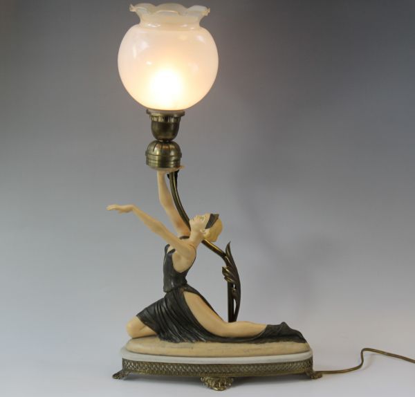 YOG-172 アールデコ調 テーブルランプ 電気スタンド イタリア製