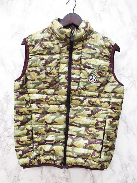 ジョット JOTT ダウンベスト ジップ 迷彩 紫×黄色×緑 メンズ
