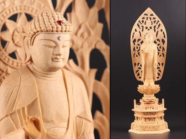  仏教美術 木彫 宝石象嵌 阿弥陀如来 仏像 細密細工 極上品 初だし品 a9091(仏像)｜売買されたオークション情報、yahooの商品情報をアーカイブ公開 - オークファン 仏像