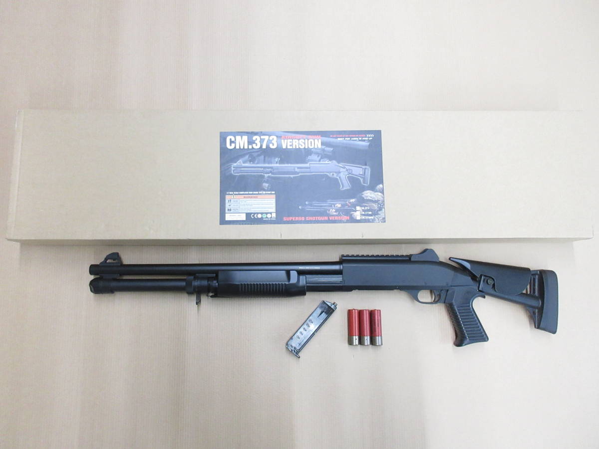 CYMAポンプアクションエアーショットガン ベネリスーパー90ショットガンバージョン(CM373)中古品 ショットシェル3発 元箱付き 動作確認済み