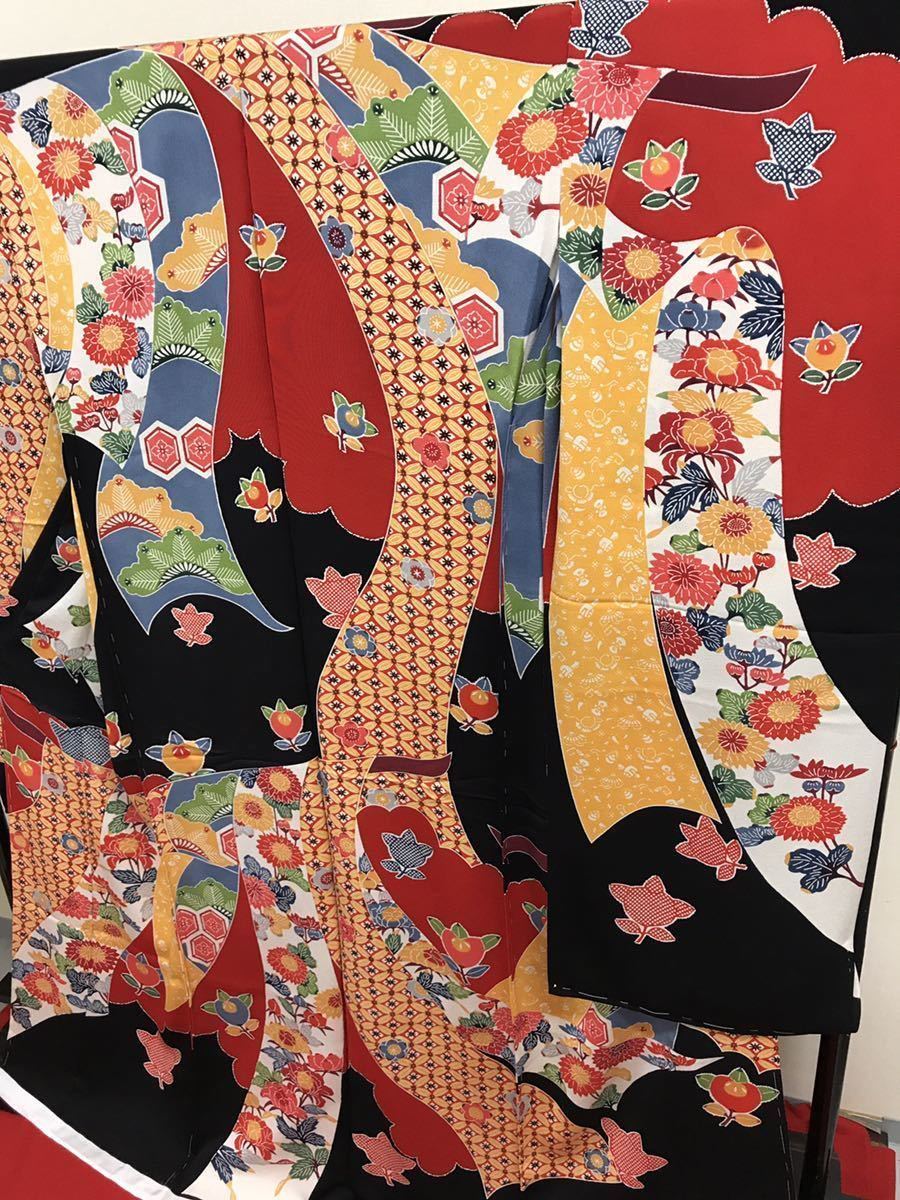 【栗山吉三郎】振袖　紅型　縮緬　色紙付き　成人式　卒業式　結婚式 栗山吉三郎工房 振袖 未仕立て 紅型振袖 ちりめん 正 縮緬(振袖)｜売買