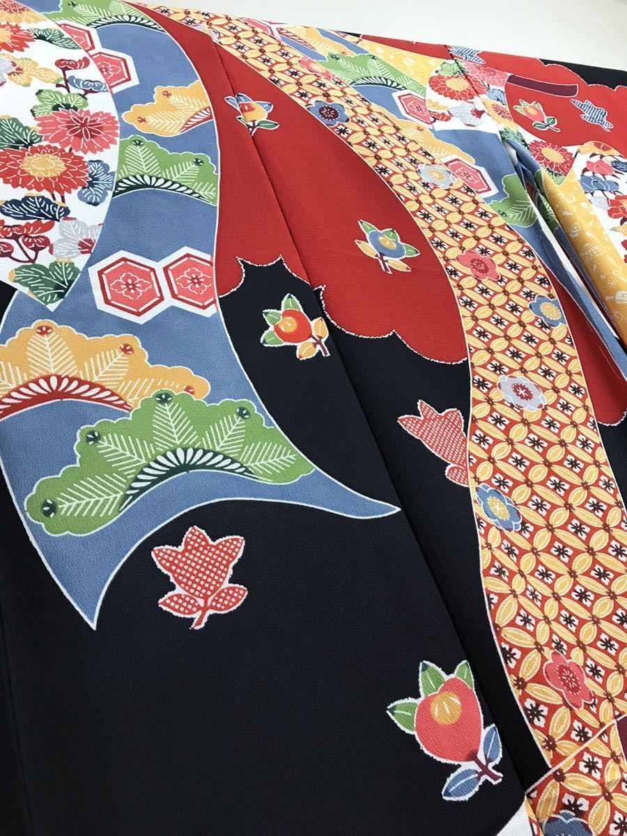 栗山吉三郎工房 振袖 未仕立て 紅型振袖 ちりめん 正 縮緬(振袖)｜売買