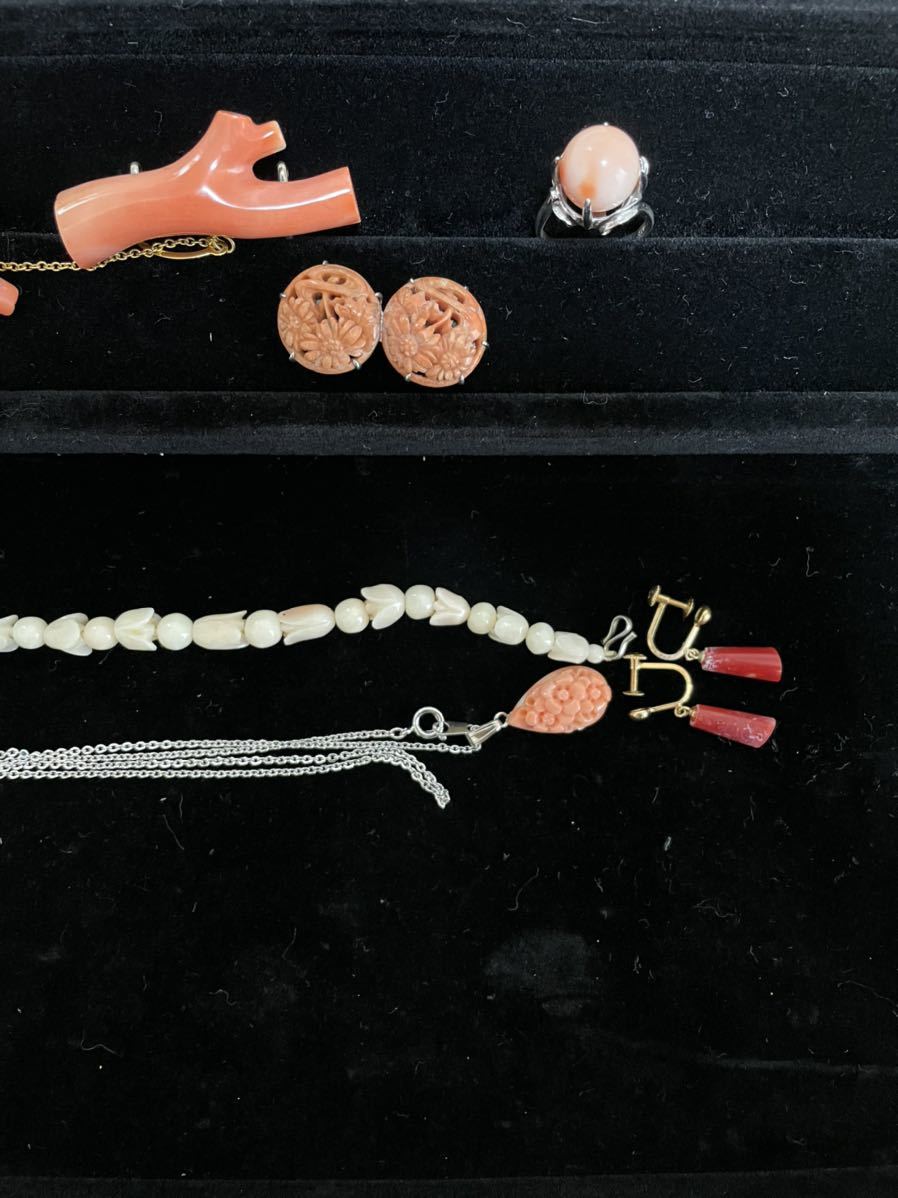赤珊瑚 珊瑚 桃色珊瑚 かんざし 帯留め リング タイピン ネックレス イヤリング K18 シルバー商品 コーラル サンゴ 売買されたオークション情報 Yahooの商品情報をアーカイブ公開 オークファン Aucfan Com