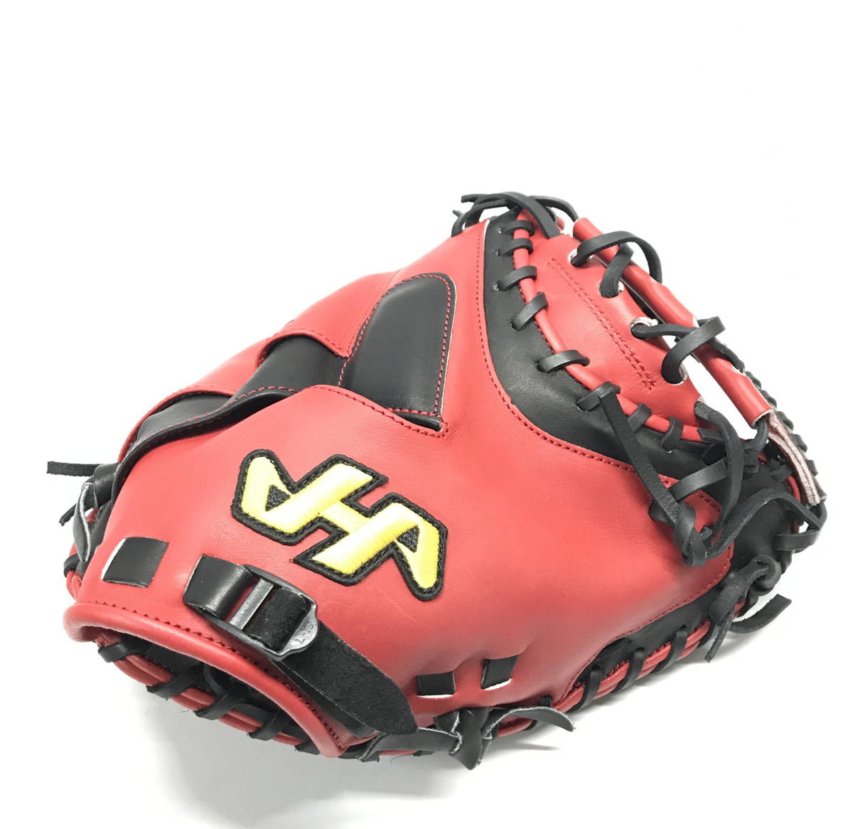 ●ハタケヤマ　キャッチャーミット　軟式　PRO-SH62　レッド×ブラック　右投用　タグ付き　未使用品(u0820_1)