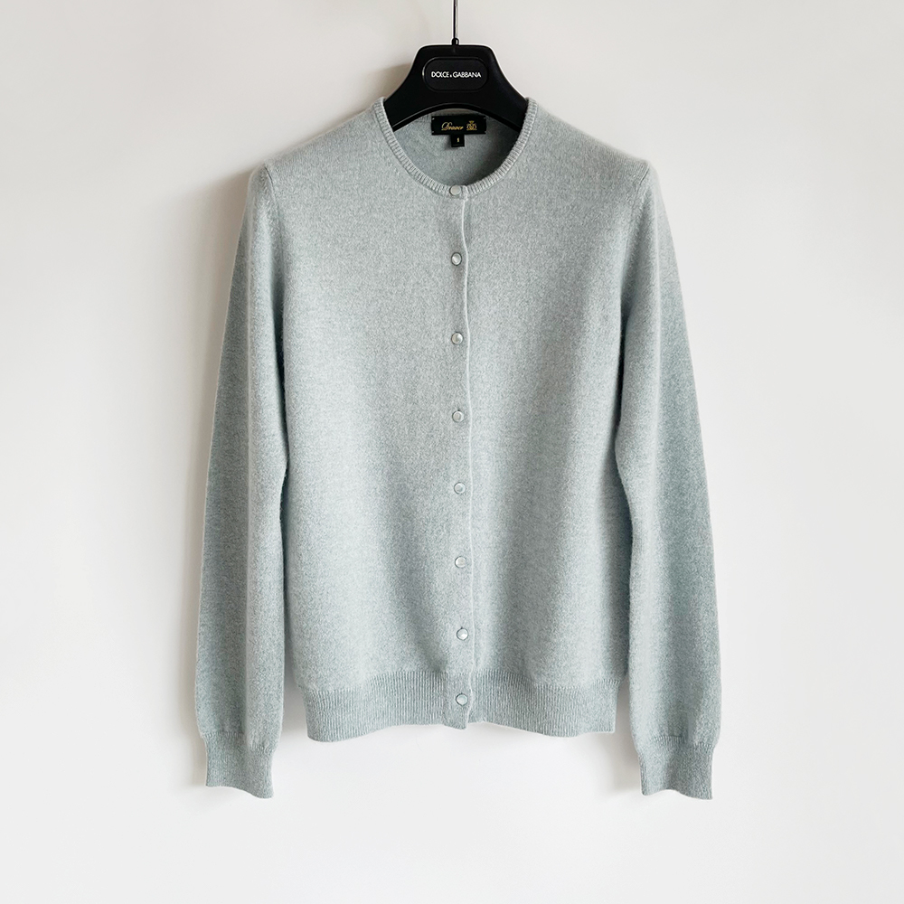 20AW LOOK掲載*Drawer ドゥロワー 定番14Gカシミヤクルーカーディガン  