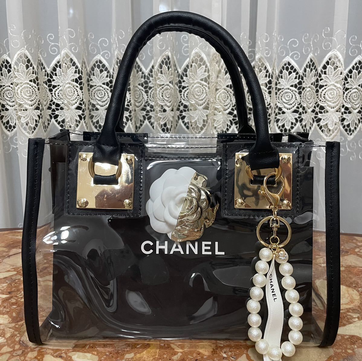 CHANEL シャネル ショッパー ショップ袋 紙袋 黒 ブラック⁄黒色系）の