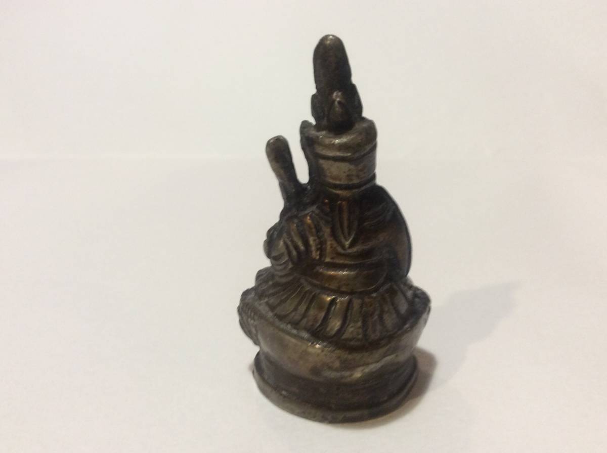 784【中国古玩】 仏像 金銅仏 小仏像 豆仏 H5.9cm 75g 細密彫刻 時代物 -
