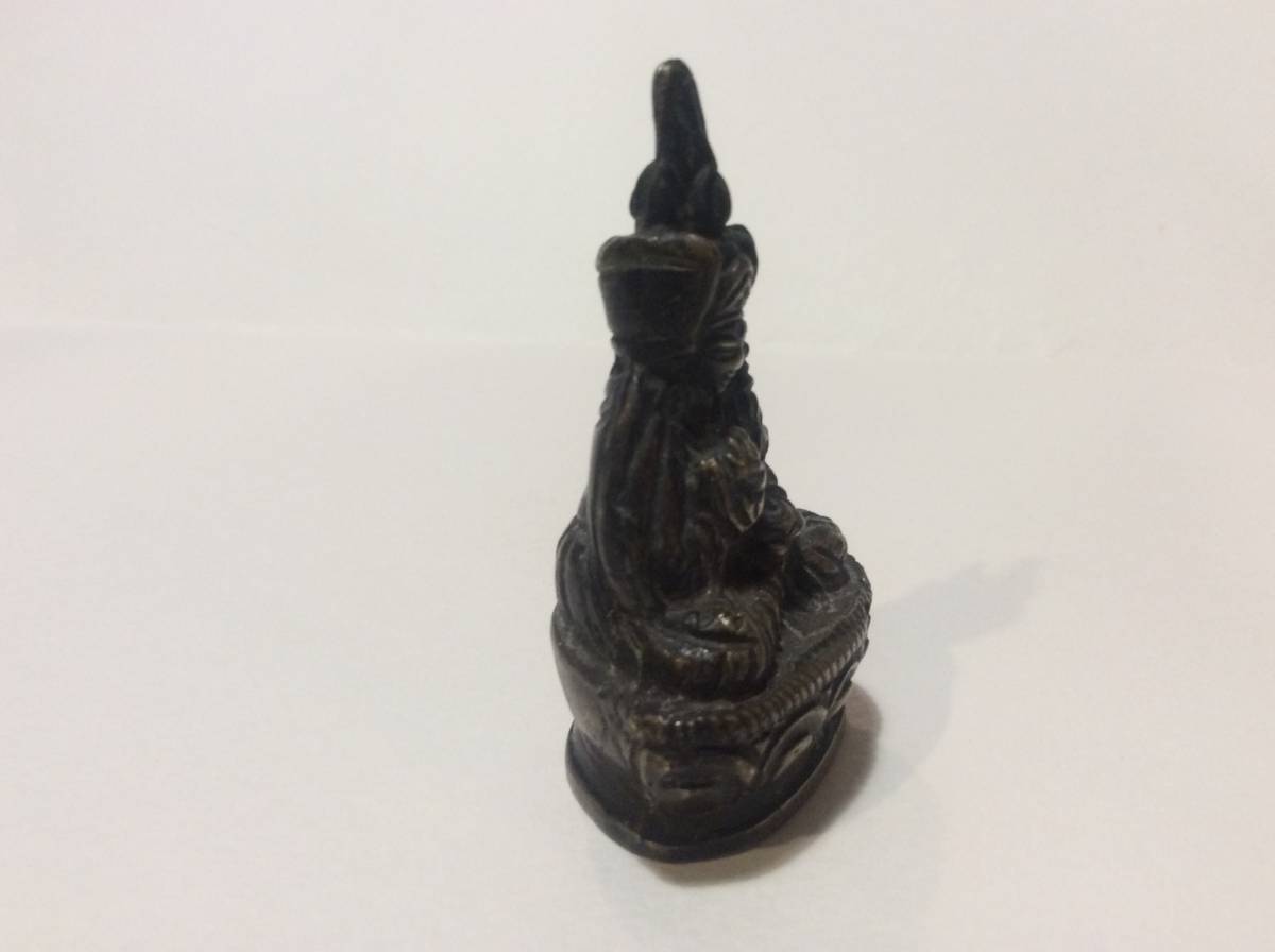 784【中国古玩】 仏像 金銅仏 小仏像 豆仏 H5.9cm 75g 細密彫刻 時代物 -