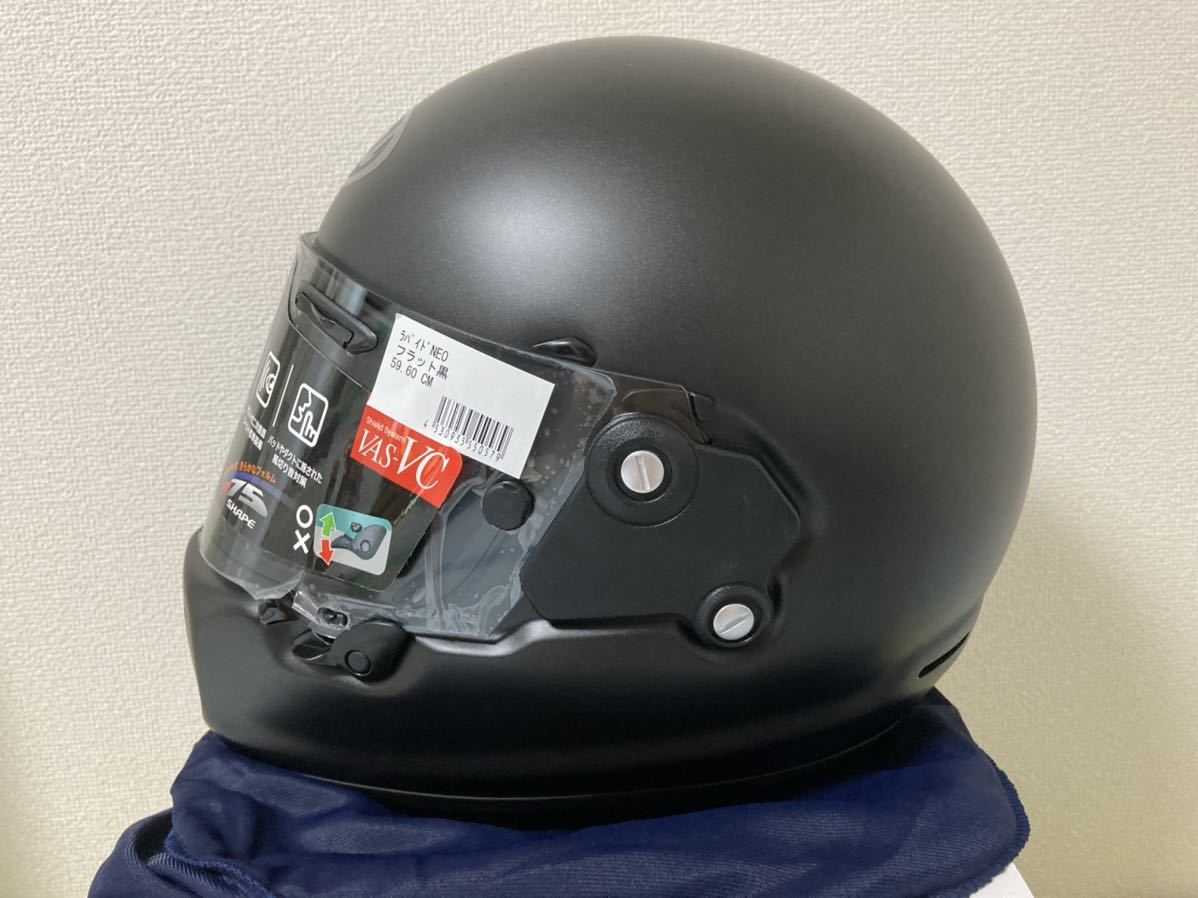 美品 ARAI ラパイドNEO マッドブラック59.60cm フルフェイス Arai RAPIDE NEO フルフェイス 59-60cm ブラック 車・バイク・自転車