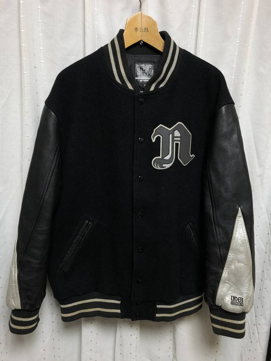 Nitrow 袖革 スタジャンXL 黒 ナイトロウ ブラック black ナイトレイド サバンナ parka ストーン リアル ウィード