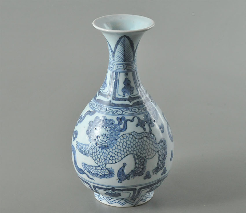花瓶■青釉七点花文口広瓶 古い花器 花生け 染付 古玩 唐物 時代物 骨董品■ 唐物 時代物 - Yahoo!オークション 染付 花器 明時代 中国古玩 中国古