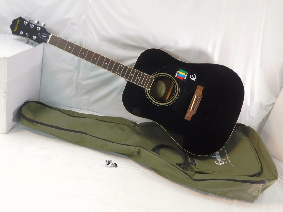 804★Epiphone DR-100EB アコースティックギター/アコギ ギター 黒 ブラック系 GUARANTEED エピフォン ジャンク 送料1420円～