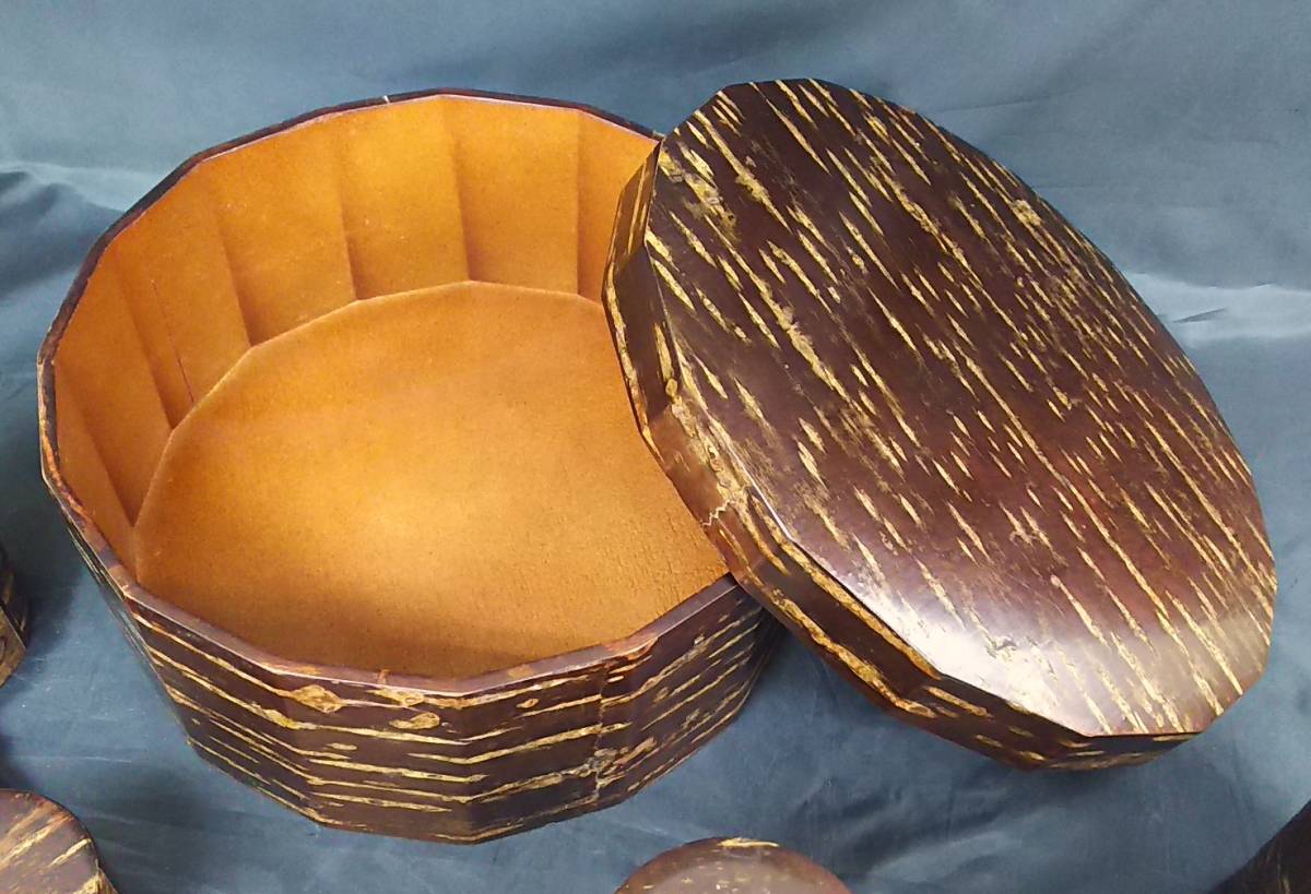 桜皮細工 茶筒 樺細工 茶道具 煎茶道具 0 まとめて⁄煙草盆 莨