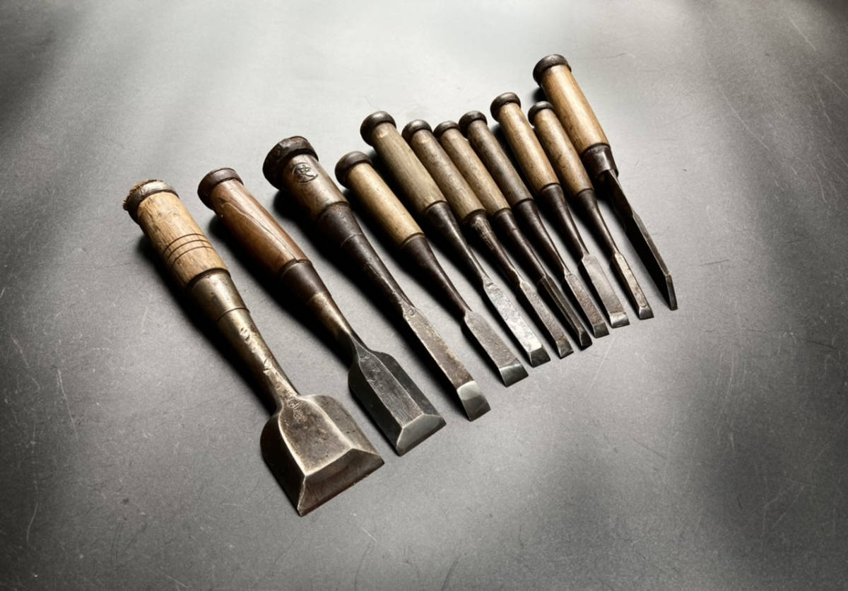 【兎】本職用！鑿10種　在銘（職人丸鑿ちょうな匠宮大工DIY/棟梁/大工道具/鉋/のみ_1