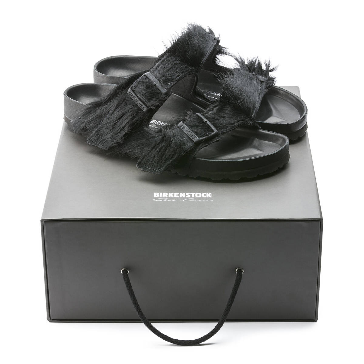 新品 18ss リックオウエンス x ビルケンシュトック ヘアカーフ レザー サンダル 42 黒 アリゾナ ハラコ RICK OWENS BIRKENSTOCK コラボ