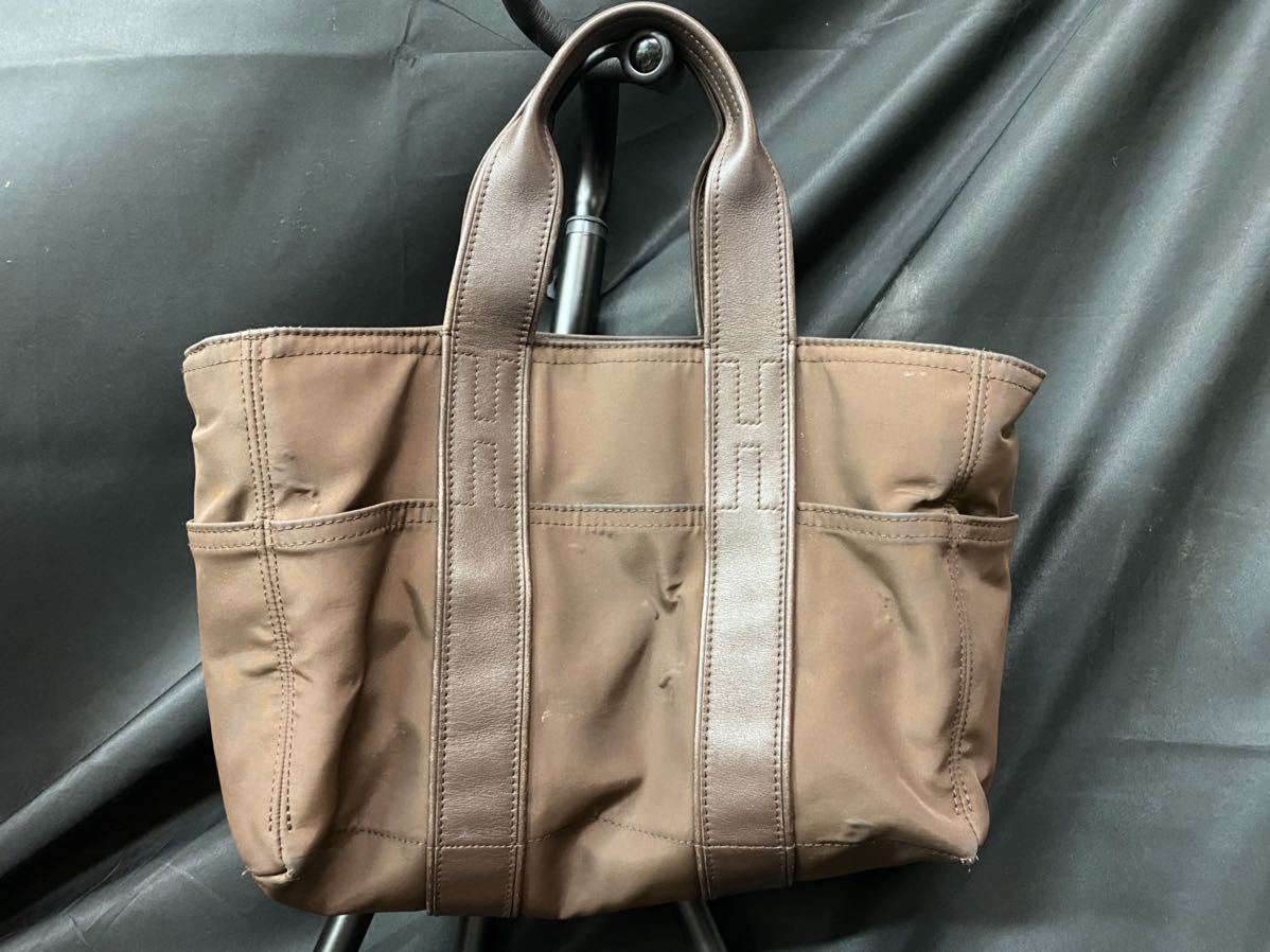 HERMES エルメス アカプルコPM ナイロン×レザー シルバー金具 