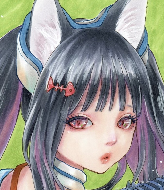 手描き オリジナル イラスト B5サイズ「女子高生 カラーVer①」