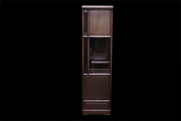 時代家具 紫檀 茶箪笥 茶棚 飾り棚 違い棚 サイズ:幅:約117.5cm 奥行