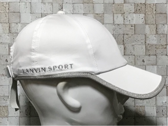 【未使用品】946K 訳あり★LANVIN SPORT ランバン・スポール ゴルフ キャップ 帽子 限定１個！上品で高級感のあるホワイト♪《FREEサイズ》