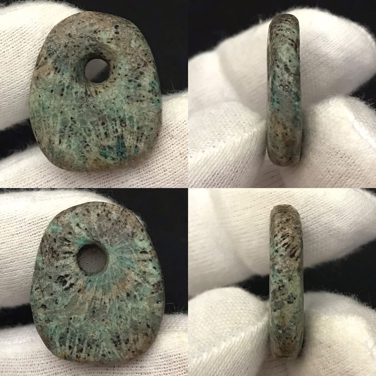 □縄文期 神秘的 希少な珊瑚 垂飾玉□貝塚弥生古墳大