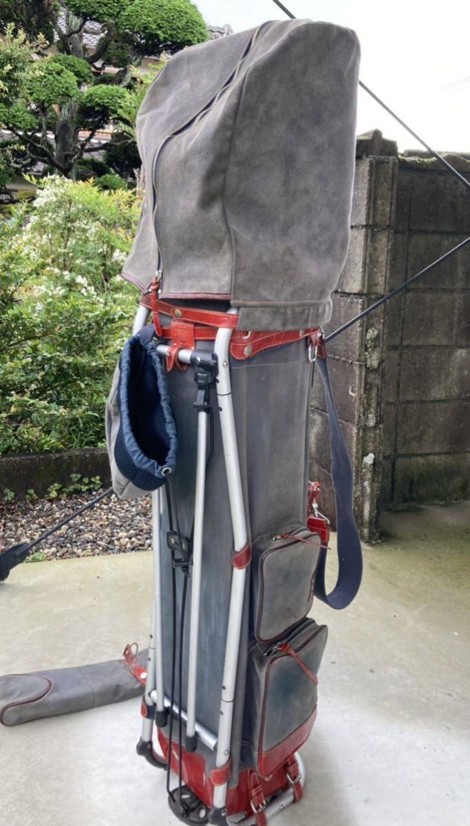 木の庄帆布 ミズノ フレームウォーカーキャディバッグ ネイビー 【公式