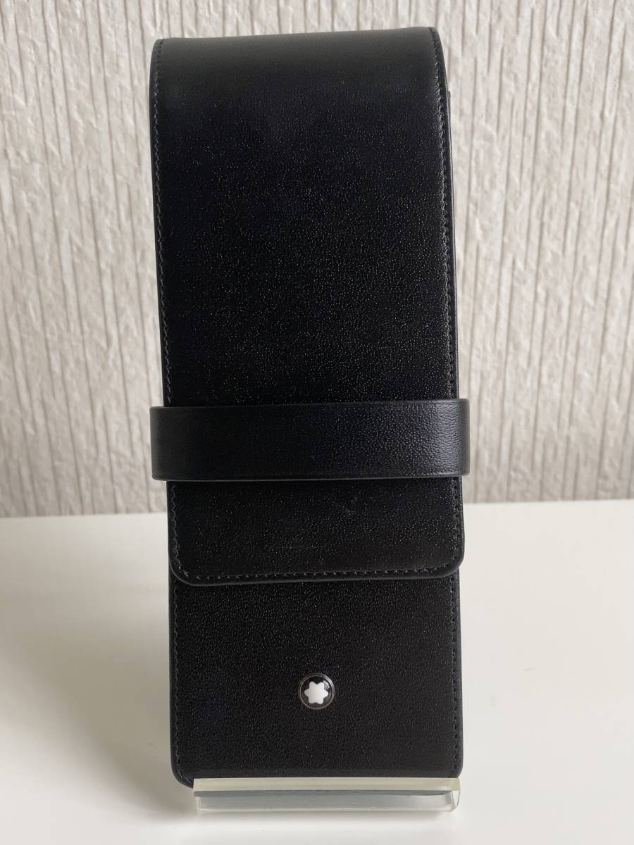 ☆モンブラン/ MONTBLANC ペンケース ◇ ブラック/ 黒 レザー 本革