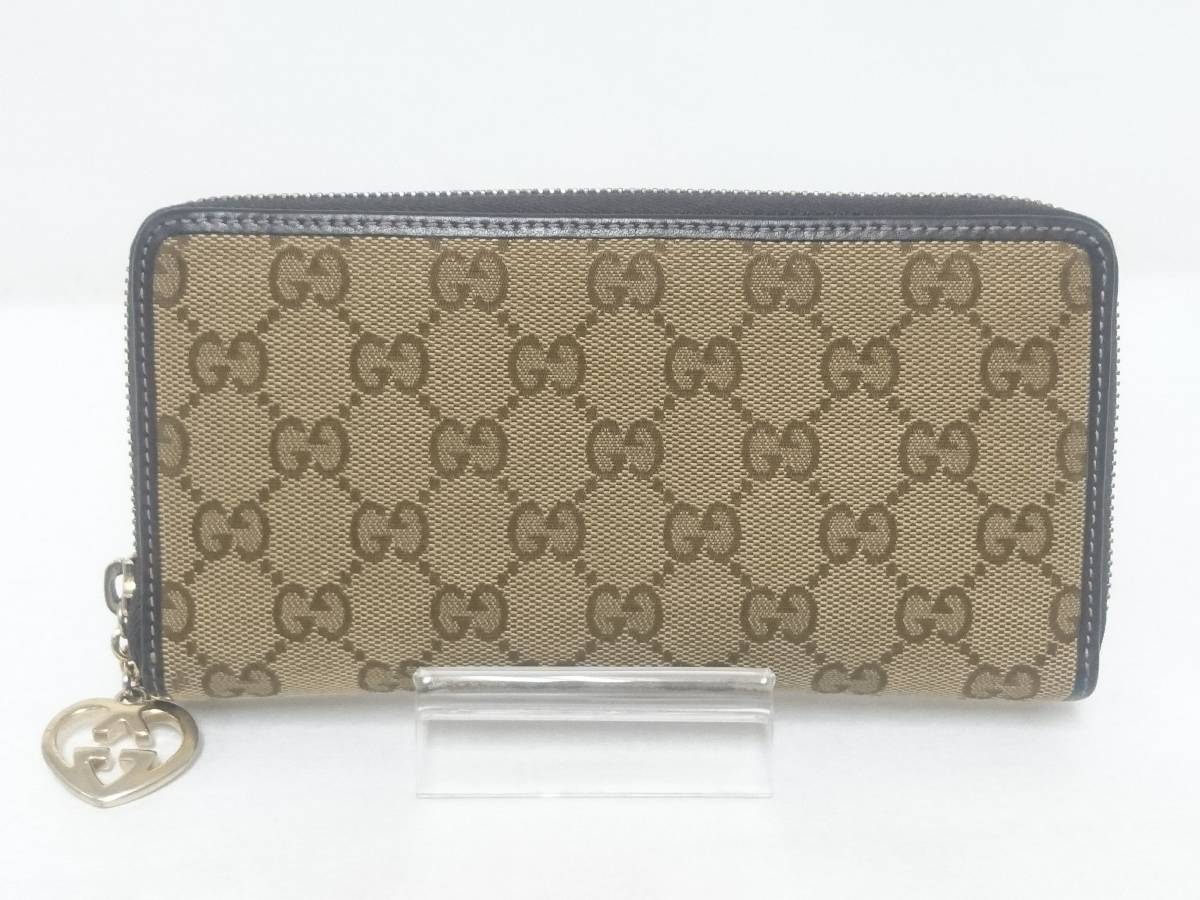 美品】GUCCI グッチ ラウンドジップ 308005・2149 長財布/ハート GG 