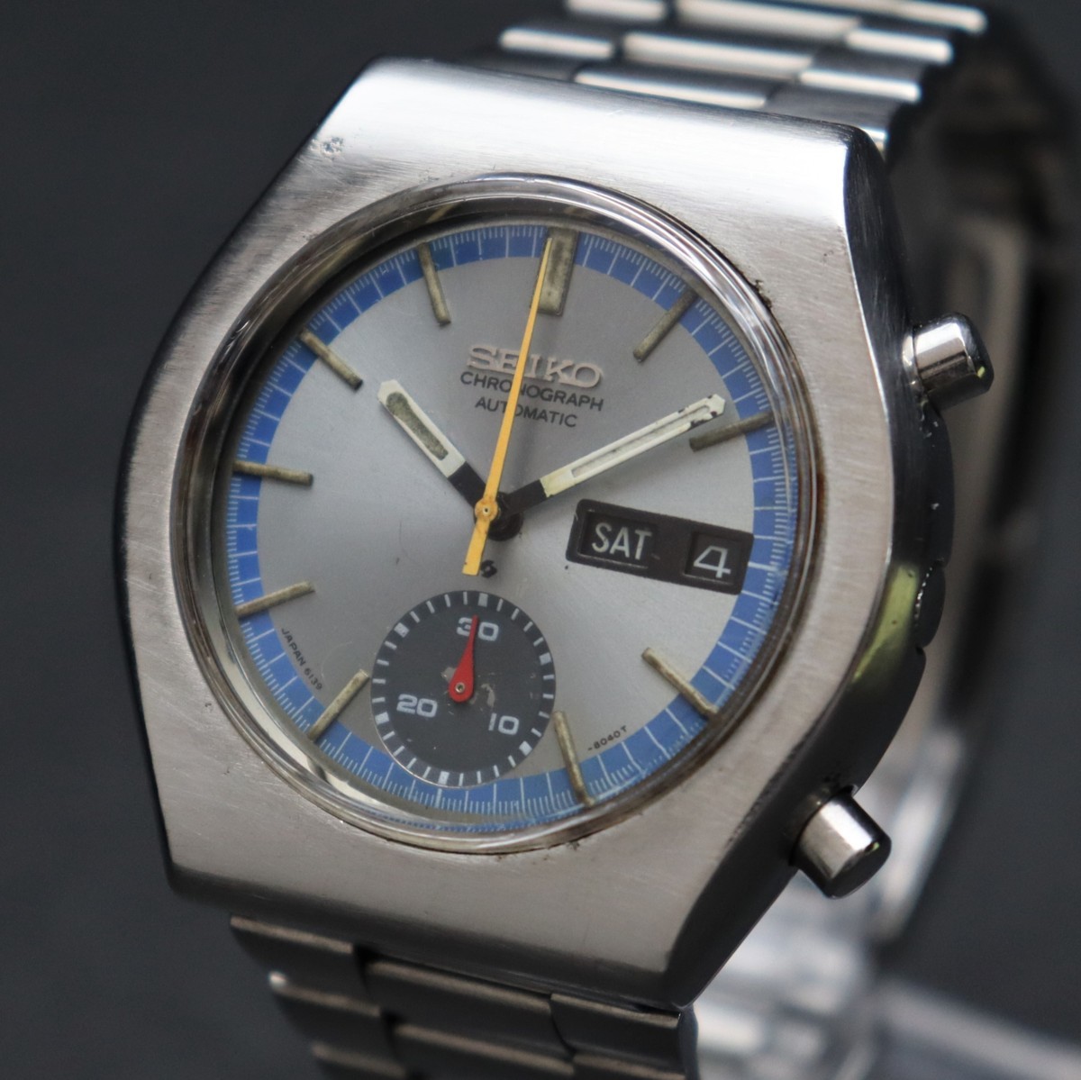 SEIKO セイコー クロノグラフ 自動巻き 6139-8002 シルバー文字盤 1973 