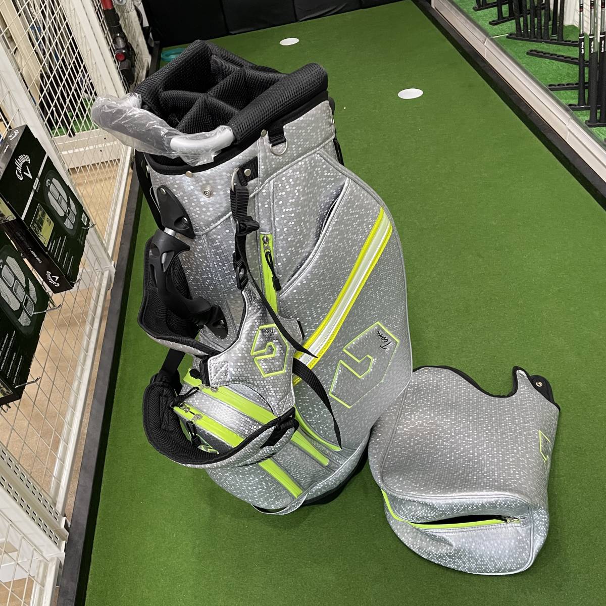 GTD スタンドキャディバッグ シルバー 限定モデル GTD/数量限定スタンドキャディバッグ/シルバー×グリーン スポーツ