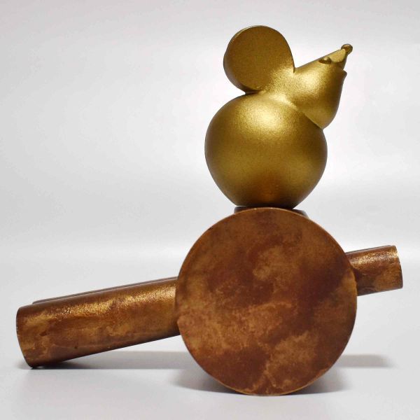 三枝惣太郎作 子 小槌 干支 置物 オブジェ 鋳銅 高岡銅器 美術鋳芸品 